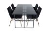 Imagine Leif Dining Table - Black / Black smoked smoked Glass+Petra Chair - Distressed Copper / Black Velvet_4