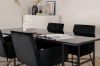 Imagine Leif Dining Table - Black / Black smoked smoked Glass+Petra Chair - Distressed Copper / Black Velvet_4