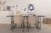 Imagine Leif Dining Table - Black / Black smoked smoked Glass+Berit Chair - Black / Beige Fabric (Polyester linen )_4