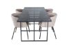 Imagine Leif Dining Table - Black / Black smoked smoked Glass+Berit Chair - Black / Beige Fabric (Polyester linen )_4