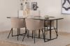 Imagine Leif Dining Table - Black / Black smoked smoked Glass+Berit Chair - Black / Beige Fabric (Polyester linen )_4