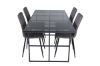 Imagine Leif Dining Table - Black / Black smoked smoked Glass+Windu Lyx Chair - Black / Grey Micro Fibre_4