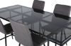 Imagine Leif Dining Table - Black / Black smoked smoked Glass+Windu Lyx Chair - Black / Grey Micro Fibre_4