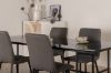 Imagine Leif Dining Table - Black / Black smoked smoked Glass+Windu Lyx Chair - Black / Grey Micro Fibre_4