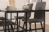 Imagine Leif Dining Table - Black / Black smoked smoked Glass+Windu Lyx Chair - Black / Grey Micro Fibre_4