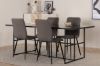 Imagine Leif Dining Table - Black / Black smoked smoked Glass+Windu Lyx Chair - Black / Grey Micro Fibre_4