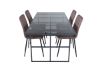 Imagine Leif Dining Table - Black / Black smoked smoked Glass+Windu Lyx Chair - Black / Brown Micro Fibre_4