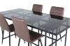 Imagine Leif Dining Table - Black / Black smoked smoked Glass+Windu Lyx Chair - Black / Brown Micro Fibre_4