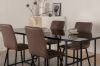 Imagine Leif Dining Table - Black / Black smoked smoked Glass+Windu Lyx Chair - Black / Brown Micro Fibre_4