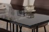 Imagine Leif Dining Table - Black / Black smoked smoked Glass+Windu Lyx Chair - Black / Brown Micro Fibre_4