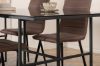 Imagine Leif Dining Table - Black / Black smoked smoked Glass+Windu Lyx Chair - Black / Brown Micro Fibre_4