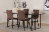 Imagine Leif Dining Table - Black / Black smoked smoked Glass+Windu Lyx Chair - Black / Brown Micro Fibre_4