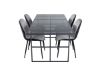 Imagine Leif Dining Table - Black / Black smoked smoked Glass+Emma Chair - Black / Black and Light Grey Black Velvet in Back Grey Velvet in front_4