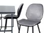 Imagine Leif Dining Table - Black / Black smoked smoked Glass+Emma Chair - Black / Black and Light Grey Black Velvet in Back Grey Velvet in front_4