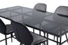 Imagine Leif Dining Table - Black / Black smoked smoked Glass+Emma Chair - Black / Black and Light Grey Black Velvet in Back Grey Velvet in front_4