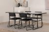 Imagine Leif Dining Table - Black / Black smoked smoked Glass+Kenth Chair - Black / Black PU_4