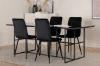 Imagine Leif Dining Table - Black / Black smoked smoked Glass+Windu Lyx Chair - Black / Black Velvet_4