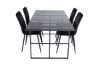 Imagine Leif Dining Table - Black / Black smoked smoked Glass+Windu Lyx Chair - Black / Black Velvet_4