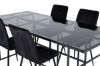 Imagine Leif Dining Table - Black / Black smoked smoked Glass+Windu Lyx Chair - Black / Black Velvet_4