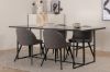 Imagine Leif Dining Table - Black / Black smoked smoked Glass+Velvet Stitches Chair - Black / Grey Micro Fibre_4