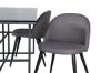 Imagine Leif Dining Table - Black / Black smoked smoked Glass+Velvet Stitches Chair - Black / Grey Micro Fibre_4