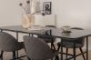 Imagine Leif Dining Table - Black / Black smoked smoked Glass+Velvet Stitches Chair - Black / Grey Micro Fibre_4