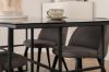 Imagine Leif Dining Table - Black / Black smoked smoked Glass+Velvet Stitches Chair - Black / Grey Micro Fibre_4