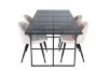 Imagine Leif Dining Table - Black / Black smoked smoked Glass+Velvet Stitches Chair - Black / Beige Velvet_4