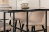 Imagine Leif Dining Table - Black / Black smoked smoked Glass+Velvet Stitches Chair - Black / Beige Velvet_4