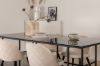 Imagine Leif Dining Table - Black / Black smoked smoked Glass+Velvet Stitches Chair - Black / Beige Velvet_4