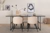 Imagine Leif Dining Table - Black / Black smoked smoked Glass+Velvet Stitches Chair - Black / Beige Velvet_4