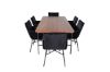 Imagine Uno Dining Table - Black / Walnut Veneer+Petra Chair - Black / Black Velvet_6