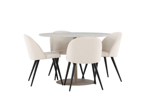 Imagine Lycke Dining Table with Velvet Dining Chair