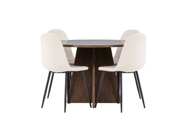 Imagine Bootcut Dining Table with Polar Dining Chair