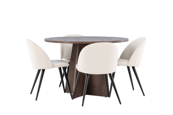 Imagine Bootcut Dining Table with Velvet Dining Chair