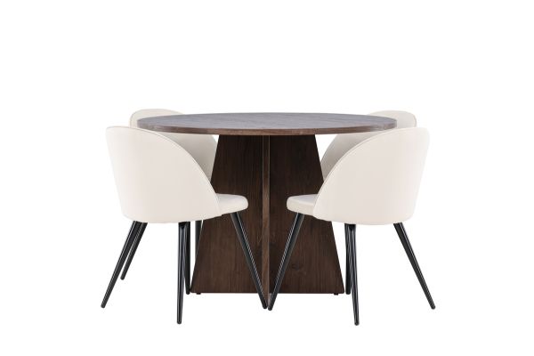 Imagine Bootcut Dining Table with Velvet Dining Chair