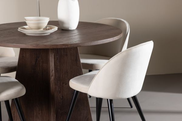 Imagine Bootcut Dining Table with Velvet Dining Chair