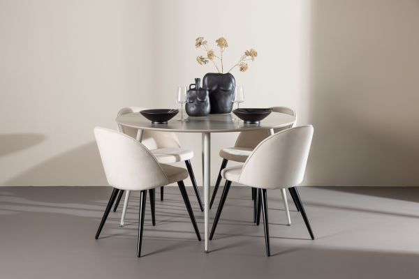 Imagine Plaza Dining Table with Velvet Dining Chair