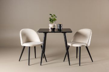 Imagine Polar Dining Table with Velvet Dining Chair