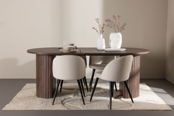 Imagine Härön Dining Table with Velvet Dining Chair