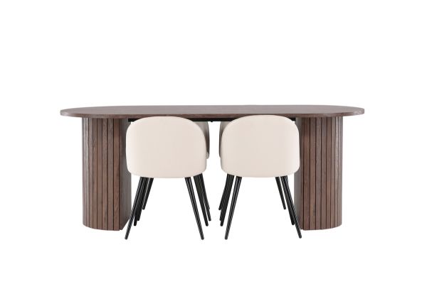 Imagine Härön Dining Table with Velvet Dining Chair