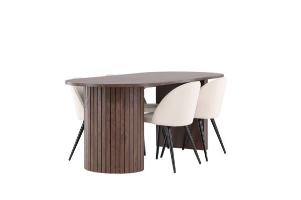 Imagine Härön Dining Table with Velvet Dining Chair