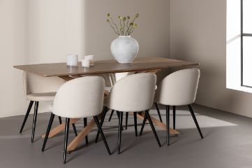 Imagine Piazza Dining Table with Velvet Dining Chair