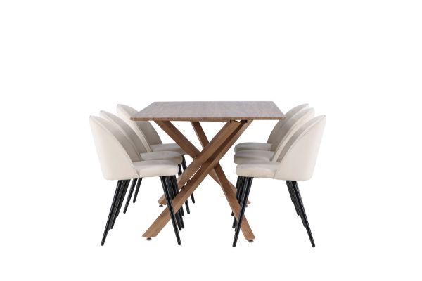 Imagine Piazza Dining Table with Velvet Dining Chair