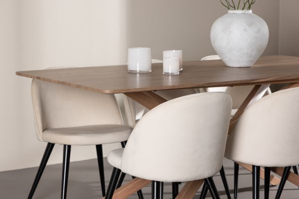 Imagine Piazza Dining Table with Velvet Dining Chair