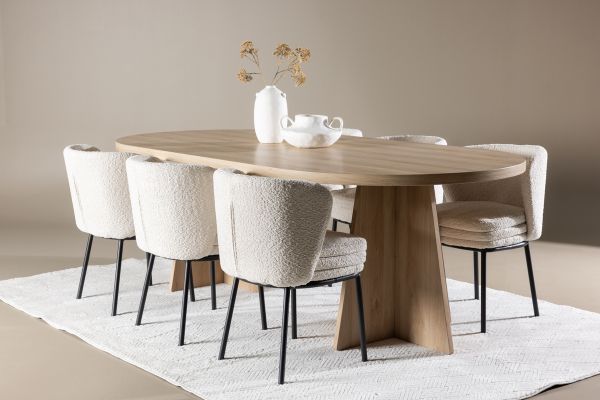 Imagine Bootcut Dining Table with Agnes Dining Chair