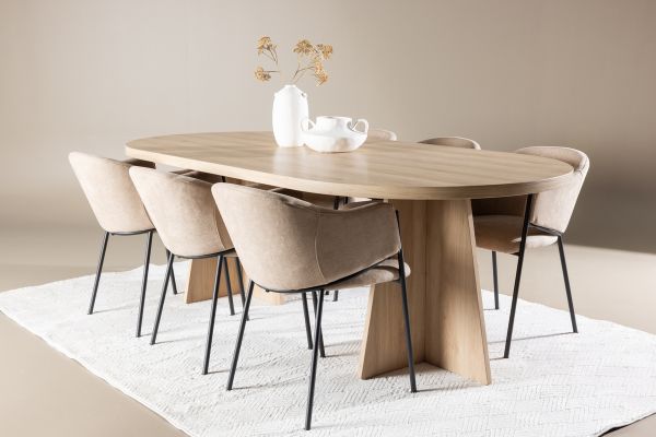 Imagine Bootcut Dining Table with Evelina Dining Chair