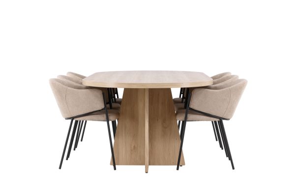 Imagine Bootcut Dining Table with Evelina Dining Chair