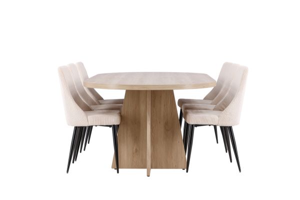 Imagine Bootcut Dining Table with Leone Dining Chair