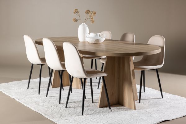 Imagine Bootcut Dining Table with Polar Dining Chair